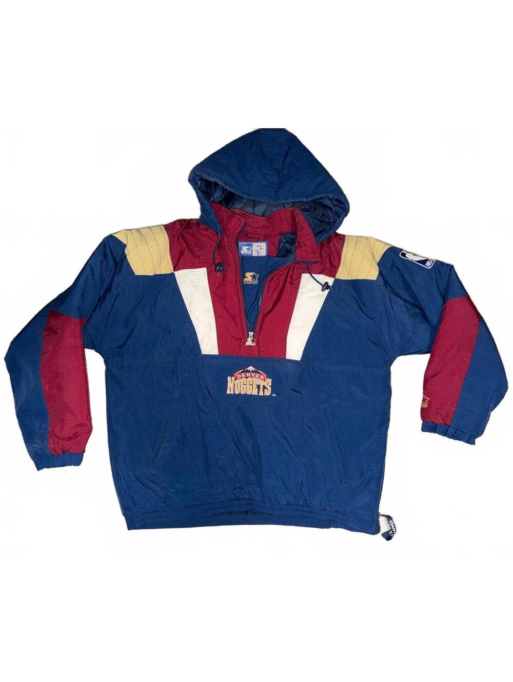 Vintage 90’s Starter Denver Nuggets Pullover Hooded Jacket XL